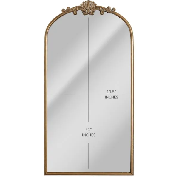 Decorative Mirrors-Kirkland's Home Antique Gold Metal Ornate Arch Wall Mirror