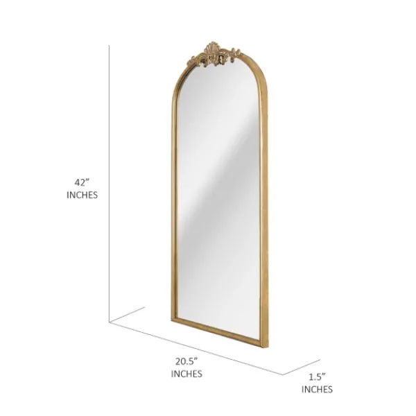 Decorative Mirrors-Kirkland's Home Antique Gold Metal Ornate Arch Wall Mirror