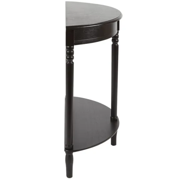 Console Tables-Kirkland's Home Antique Half Round Console Table Black