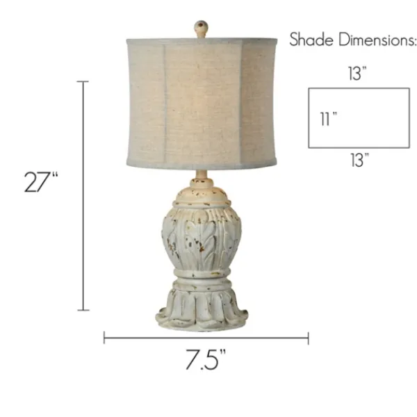 Table Lamps-Kirkland's Home Antique Ivory Distressed Table Lamps, Set Of 2 Tan