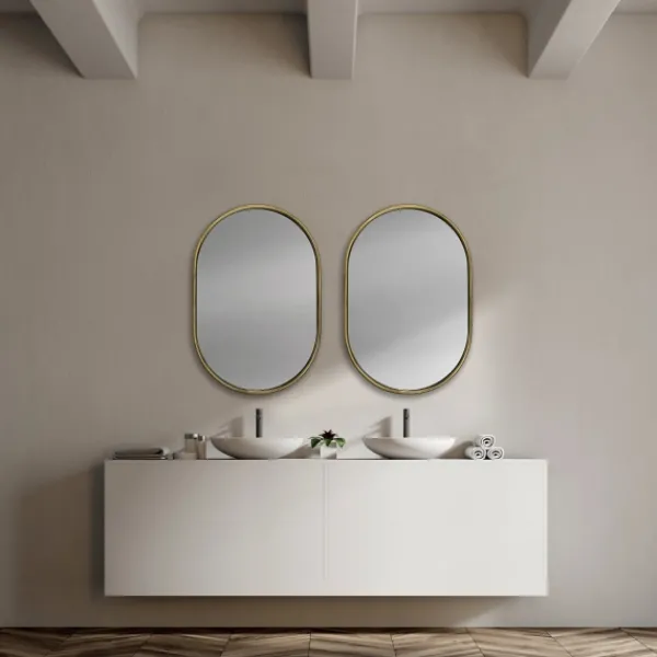 Decorative Mirrors-Kirkland's Home Antique Metal Frame Oval Wall Mirror Gold