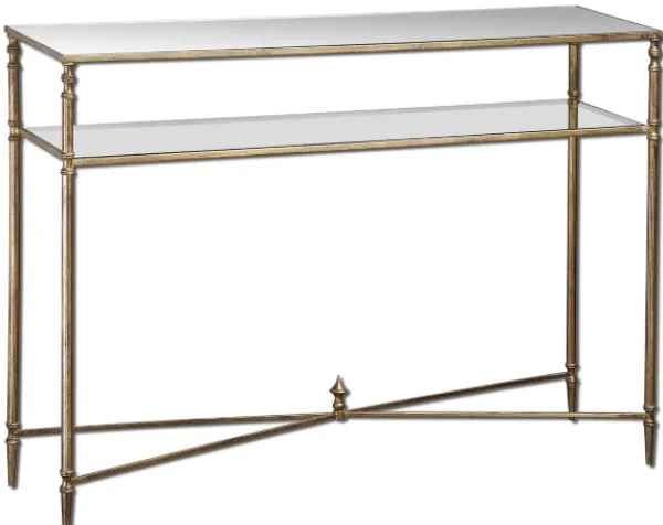 Console Tables-Kirkland's Home Antique Mirror Top Console Table Gold