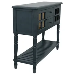 Console Tables-Kirkland's Home Antique Navy Windowpane Buffet Console Table Blue