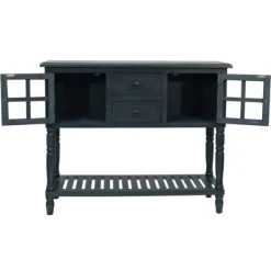 Console Tables-Kirkland's Home Antique Navy Windowpane Buffet Console Table Blue