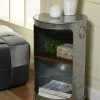 Accent & End Tables-Kirkland's Home Antique Round Rolling Galvanized Accent Table Gray