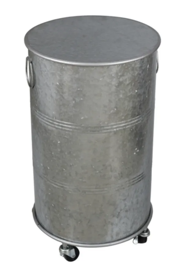 Accent & End Tables-Kirkland's Home Antique Round Rolling Galvanized Accent Table Gray