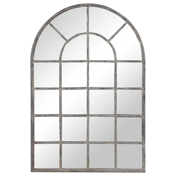 Framed Mirrors-Kirkland's Home Antique Rustic Arch Windowpane Mirror