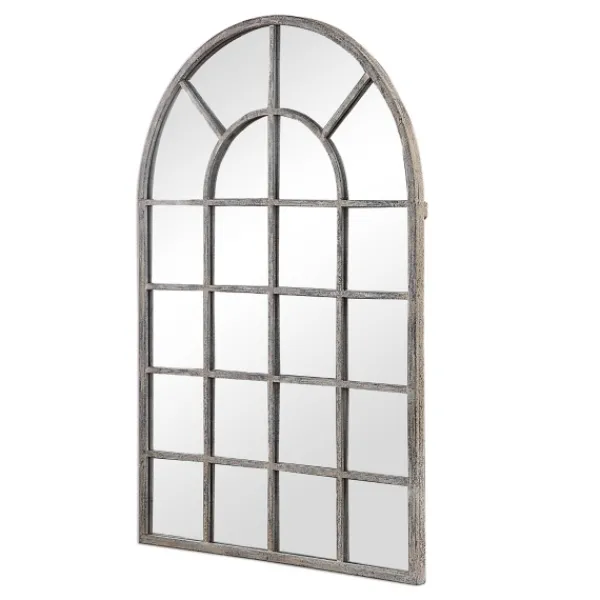 Framed Mirrors-Kirkland's Home Antique Rustic Arch Windowpane Mirror
