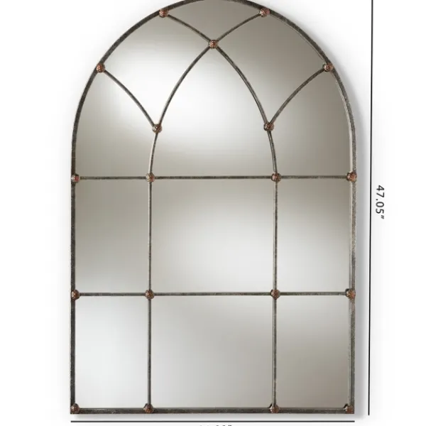 Decorative Mirrors-Kirkland's Home Antique Silver Arched Metal Mirror