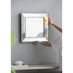 Decorative Mirrors-Kirkland's Home Antique Silver Glass Square Frame Mirror