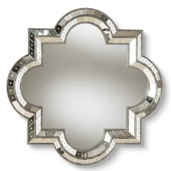 Decorative Mirrors-Kirkland's Home Antique Silver Quatrefoil Frame Wall Mirror