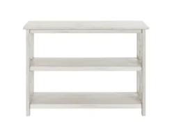 Console Tables-Kirkland's Home Antique Washed Wood Console Table White
