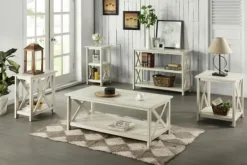 Console Tables-Kirkland's Home Antique Washed Wood Console Table White