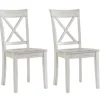 Dining Chairs-Kirkland's Home Antique Washed Wood Dining Chairs, Set Of 2 White