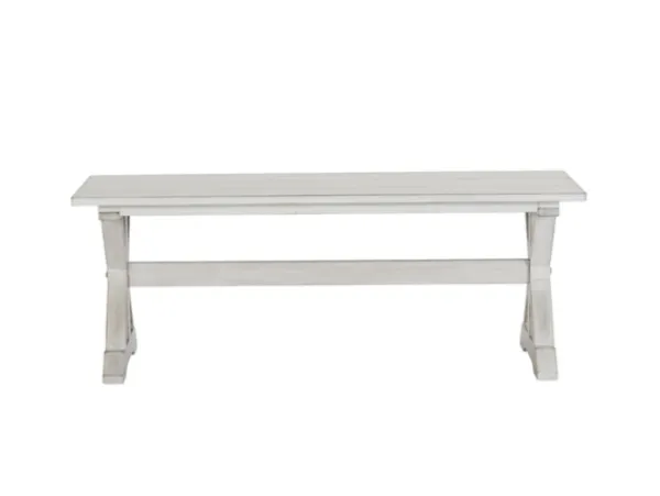 Benches & Ottomans-Kirkland's Home Antique Washed Wood Dining Bench White