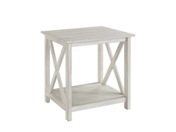 Accent & End Tables-Kirkland's Home Antique Washed Wood Square Side Table White