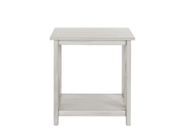 Accent & End Tables-Kirkland's Home Antique Washed Wood Square Side Table White