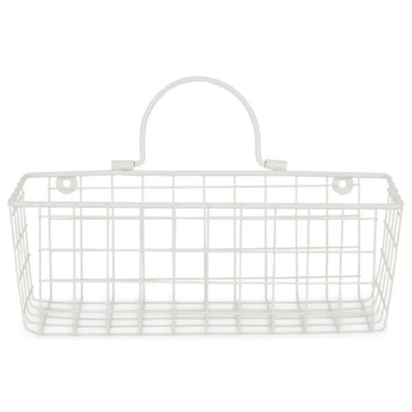 Wall Storage-Kirkland's Home Antique White 2-Pc. Long Wire Basket Set, 11 In.