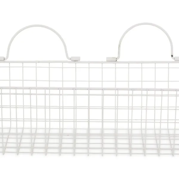 Wall Storage-Kirkland's Home Antique White 2-Pc. Long Wire Basket Set, 17 In.