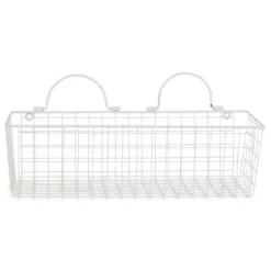 Wall Storage-Kirkland's Home Antique White 2-Pc. Long Wire Basket Set, 17 In.