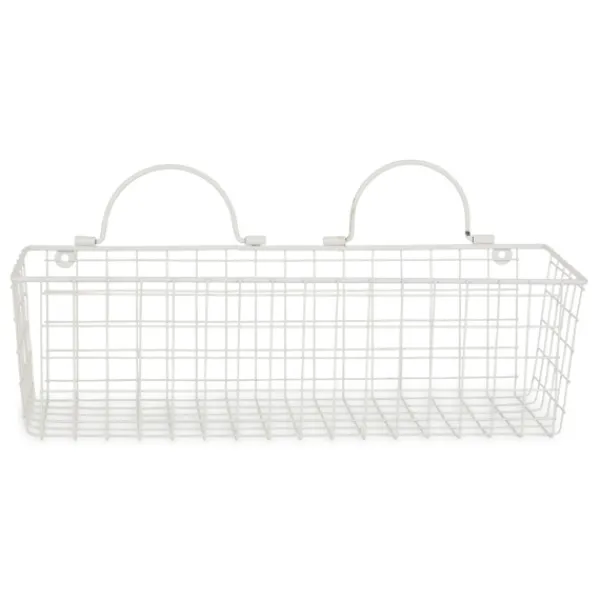 Wall Storage-Kirkland's Home Antique White 2-Pc. Long Wire Basket Set, 17 In.