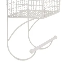 Wall Storage-Kirkland's Home Antique White Wire Basket Towel Rack