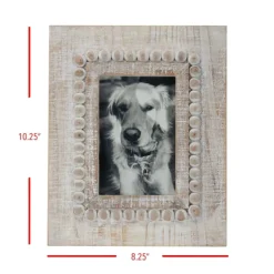Picture Frames-Kirkland's Home Antique White Wood Beaded Picture Frame, 4X6