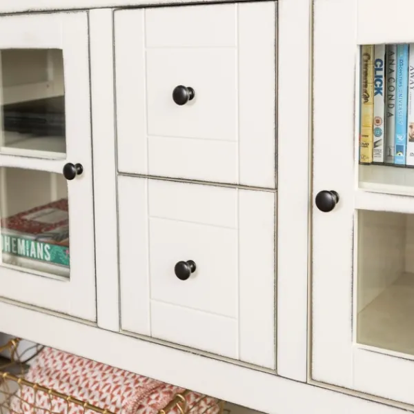 Console Tables-Kirkland's Home Antique White Wood Tv Stand Console Table Ivory
