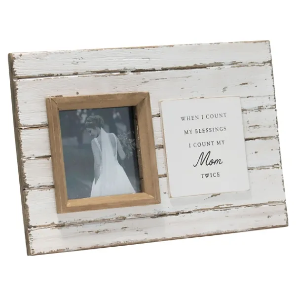 Picture Frames-Kirkland's Home Antique White Wooden Mom Picture Frame
