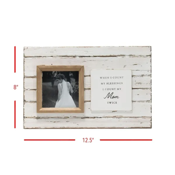 Picture Frames-Kirkland's Home Antique White Wooden Mom Picture Frame