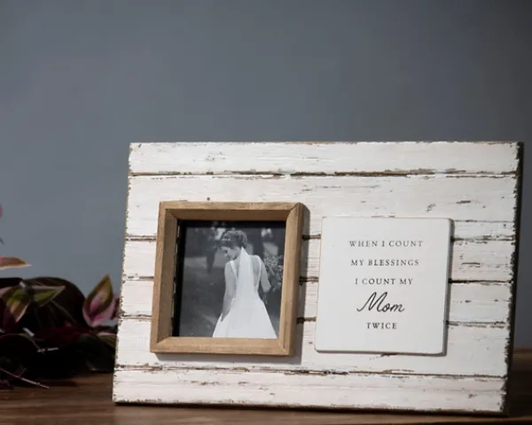 Picture Frames-Kirkland's Home Antique White Wooden Mom Picture Frame