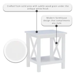 Accent & End Tables-Kirkland's Home Antique White X Side Frame Accent Table