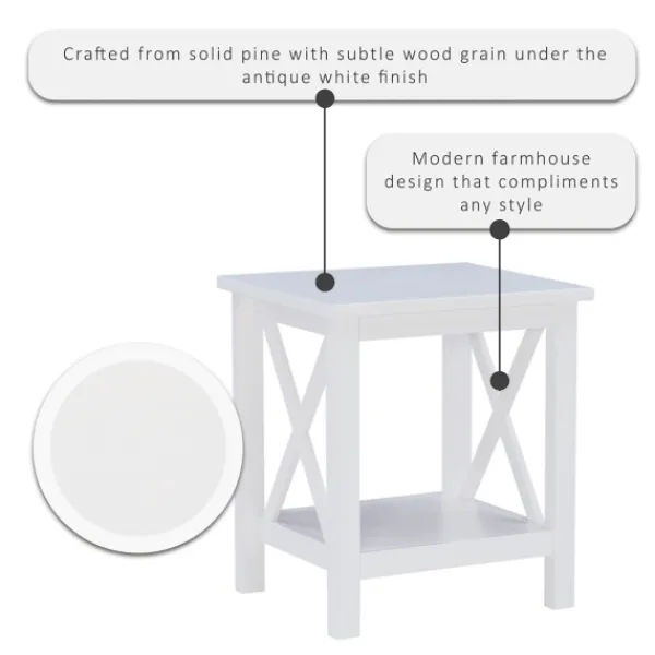Accent & End Tables-Kirkland's Home Antique White X Side Frame Accent Table