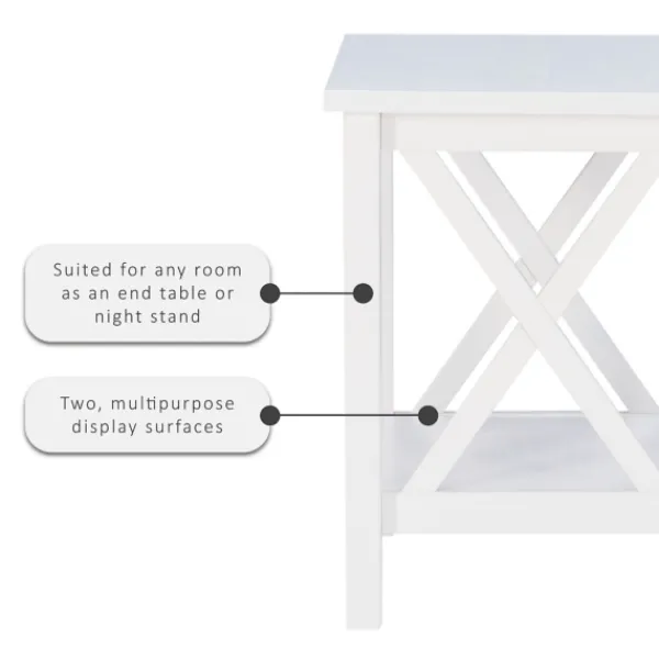 Accent & End Tables-Kirkland's Home Antique White X Side Frame Accent Table