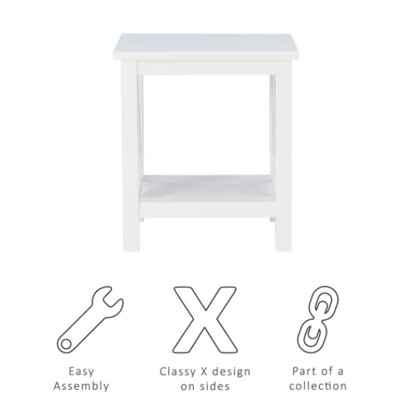 Accent & End Tables-Kirkland's Home Antique White X Side Frame Accent Table