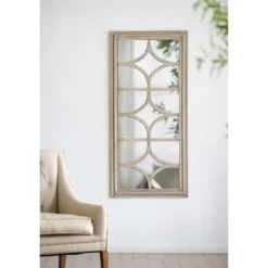 Decorative Mirrors-Kirkland's Home Antique Whitewashed Diamond Panel Wall Mirror