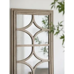 Decorative Mirrors-Kirkland's Home Antique Whitewashed Diamond Panel Wall Mirror