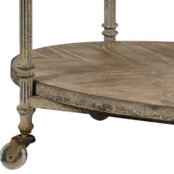 Kitchen Islands & Bar Carts-Kirkland's Home Antique Wood And Metal Bar Cart