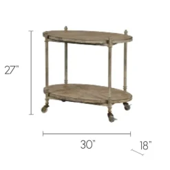 Kitchen Islands & Bar Carts-Kirkland's Home Antique Wood And Metal Bar Cart