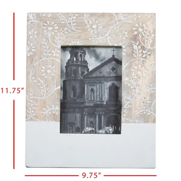 Picture Frames-Kirkland's Home Antique Wood Floral Dipped Picture Frame, 5X7