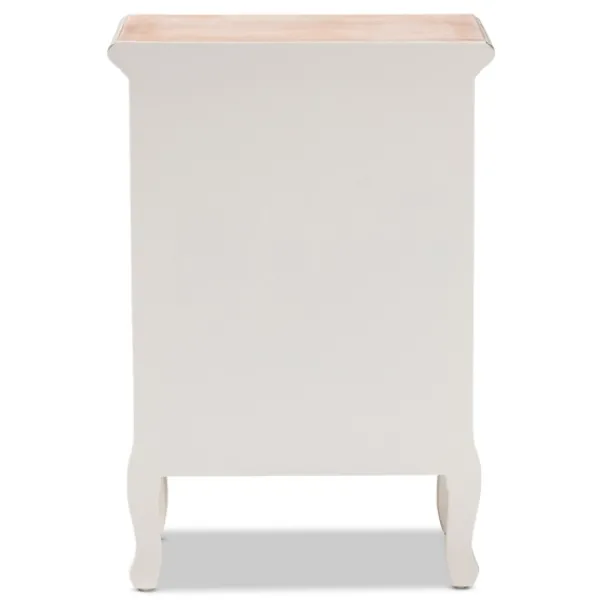 Nightstands-Kirkland's Home Antique Wooden 3-Drawer Nightstand White