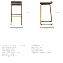 Bar Stools & Counter Height Stools-Kirkland's Home Antiqued Gold Frame Modern Bar Stool Gold/Brown