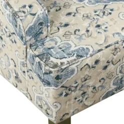 Accent Chairs-Kirkland's Home Antiqued Medallion Swoop Arm Accent Chair Blue
