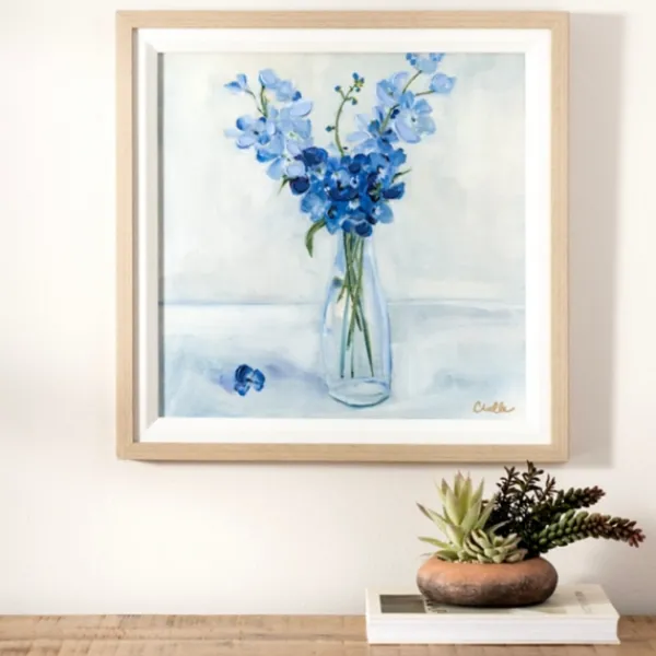 Framed Art-Kirkland's Home April Sweet Pea Framed Art Print Blue