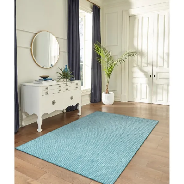 Outdoor Rugs-Kirkland's Home Aqua Intertwine Indoor/Outdoor Area Rug, 7X9 Blue