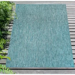 Outdoor Rugs-Kirkland's Home Aqua Intertwine Indoor/Outdoor Area Rug, 7X9 Blue