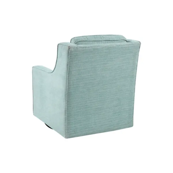 Accent Chairs-Kirkland's Home Aqua Upholstered Swivel Accent Chair Blue
