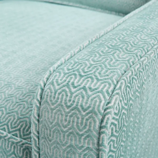Accent Chairs-Kirkland's Home Aqua Upholstered Swivel Accent Chair Blue