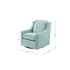 Accent Chairs-Kirkland's Home Aqua Upholstered Swivel Accent Chair Blue