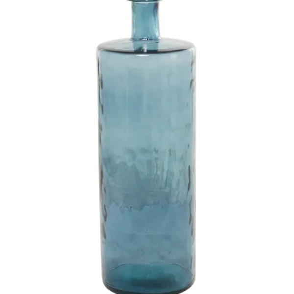 Vases-Kirkland's Home Aquamarine Tall Bottle Decorative Vase Blue